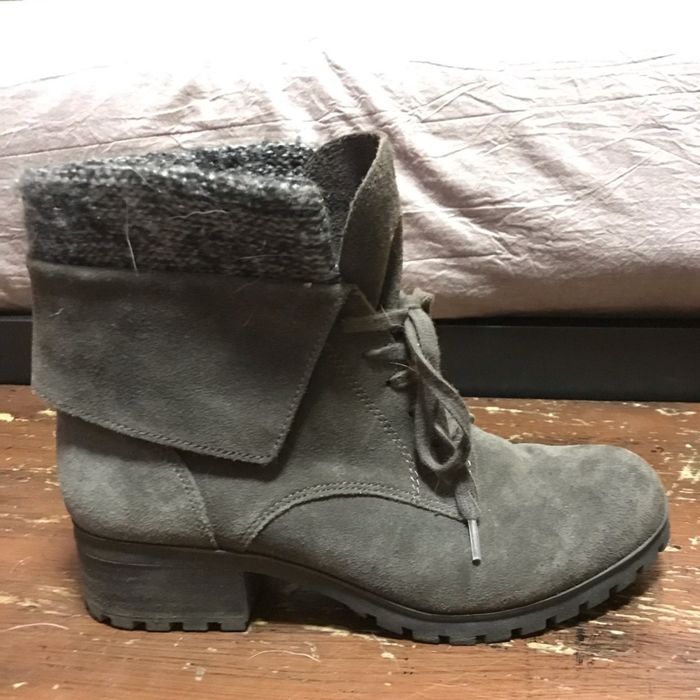Lucky Brand ankle bootie with sweater cuff - 9.5